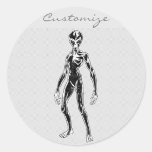 UFO Alien Thunder_Cove Classic Round Sticker