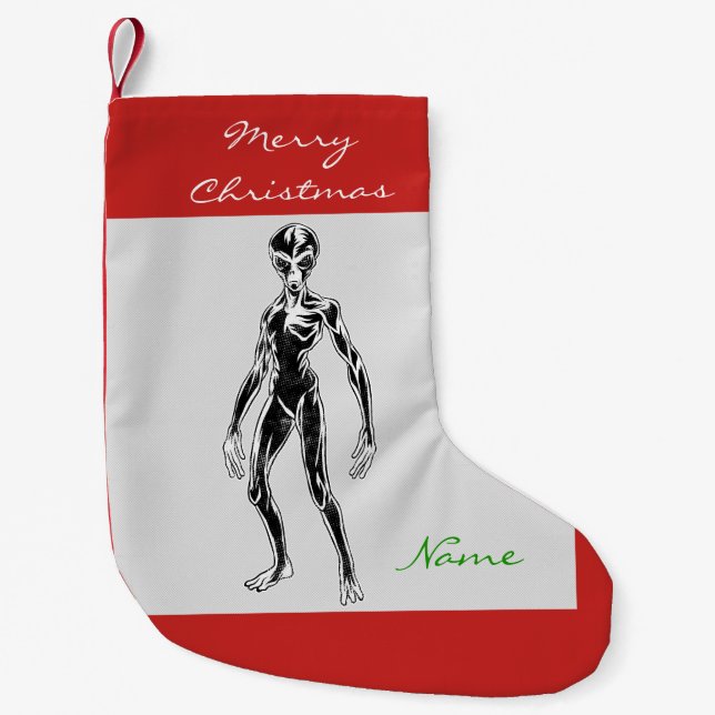 UFO Alien Thunder_Cove Small Christmas Stocking (Front)