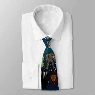 UFO Aliens Chupacabra Bigfoot Cryptids Tie