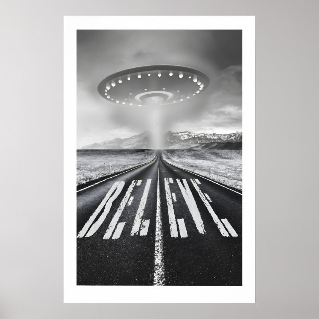 UFO Art Print Set Sci-Fi Flying Saucer Designs (Front)