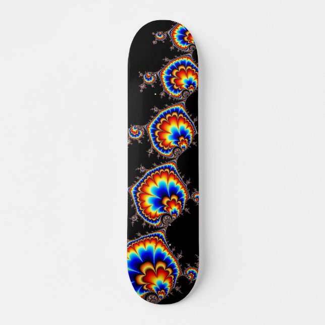 Ufo Attack - Fractal Art Skateboard (Front)