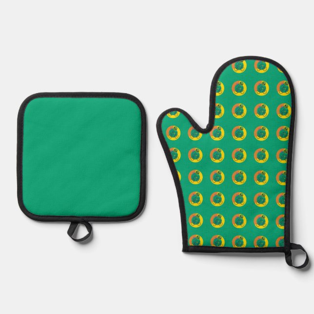 UFO bike team race Oven Mitt & Pot Holder Set (Front)
