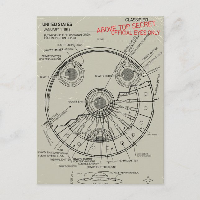 UFO Blueprint Announcement Postcard (Front)