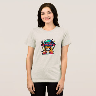 UFO Cat Abduction Tri-Blend Shirt