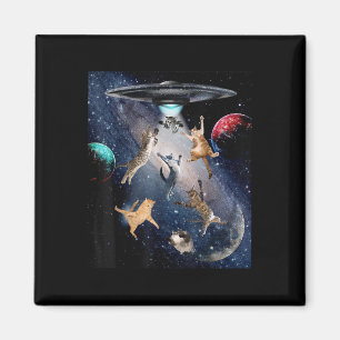 Ufo Cats For Adults Galaxy Cats Cute Cat Lover Magnet