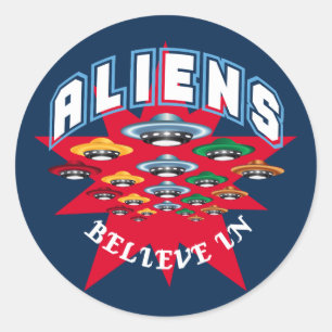 UFO CLASSIC ROUND STICKER