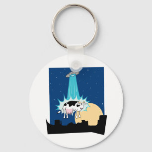 UFO Cow Abduction Key Ring