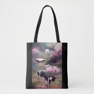 UFO Cow Abduction Tote Bag