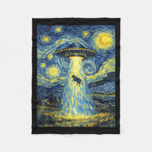 UFO Cow Style Funny Art Fleece Blanket