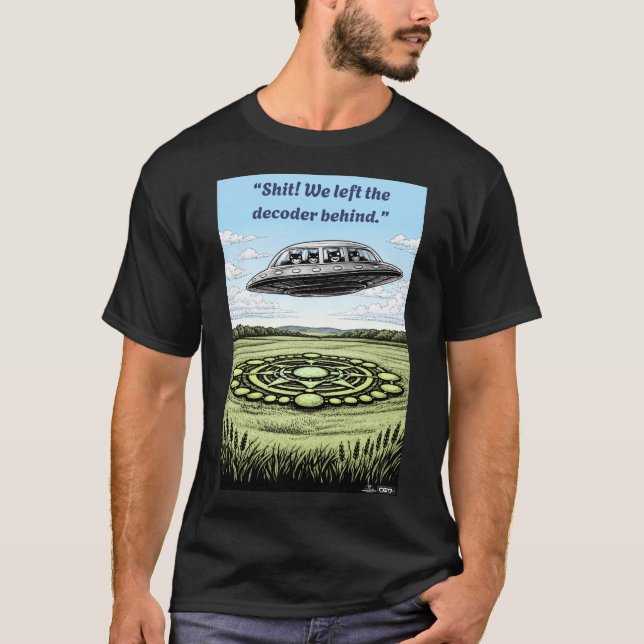 UFO CROP CIRCLES Decoder T-Shirt (Front)
