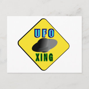 UFO Crossing Postcard