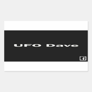 UFO Dave rectangular sticker with facebook logo