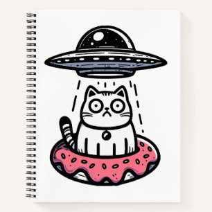 UFO Doughnut Cat Notebook