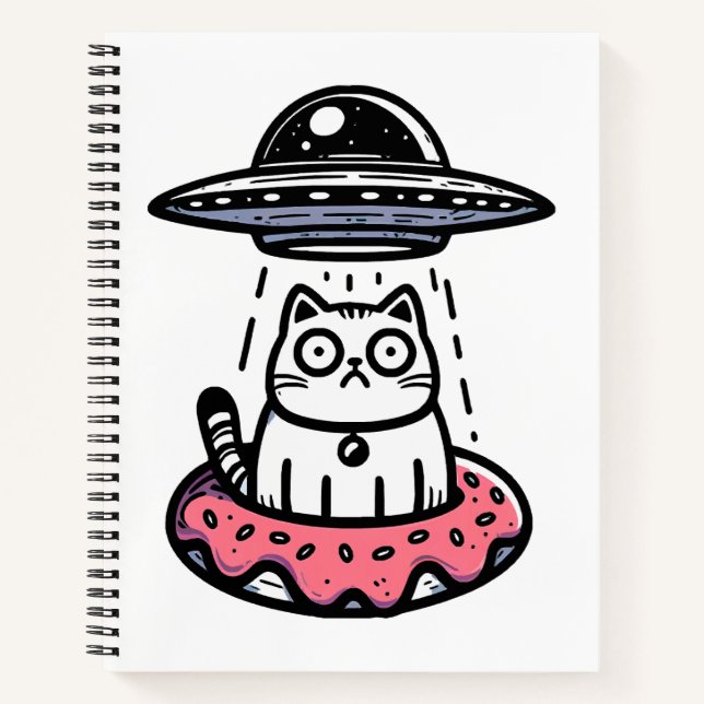 UFO Doughnut Cat Notebook (Front)