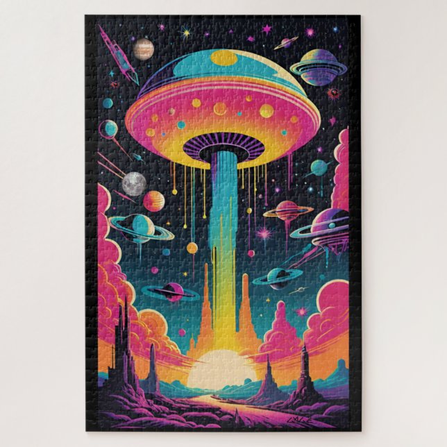 UFO Encounter on Planet 9 Jigsaw Puzzle (Vertical)