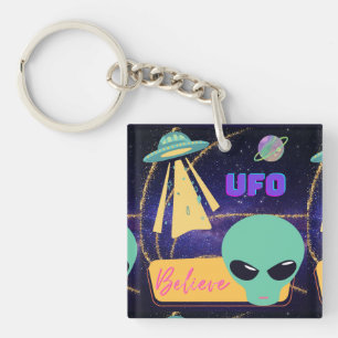 ufo, extraterrestre believe key ring