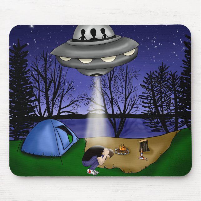 UFO Extraterrestrial Abduction Alien Mouse Pad (Front)