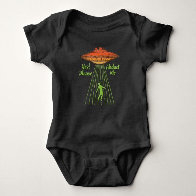 Ufo Extraterrestrial Aliens Spaceship Baby Bodysuit (Front)