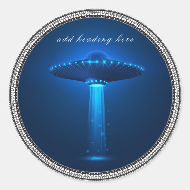 UFO Extraterrestrial Round Sticker (Front)