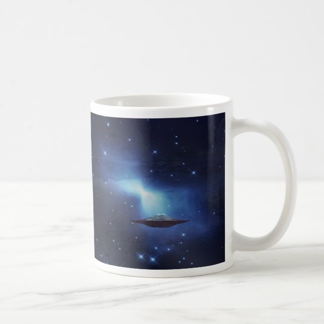 UFO flying object in space Coffee Mug (Right)