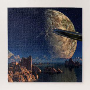 UFO-Foreign World-Scifi Landscape Jigsaw Puzzle