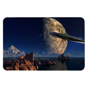 UFO-Foreign World-SciFi Landscape Magnet