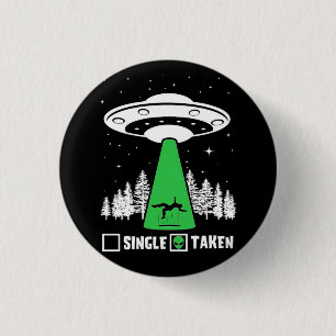 UFO, funny UFO, flying saucer, alien abduction 3 Cm Round Badge