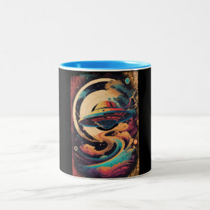 UFO Galaxy Travel Two-Tone Coffee Mug
