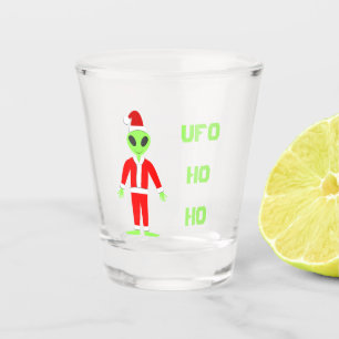 UFO Ho Ho Father Christmas alien Custom Shot Glass