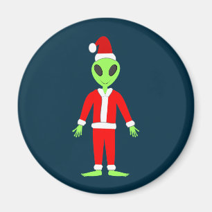 UFO Ho Ho Father Christmas alien Magnet