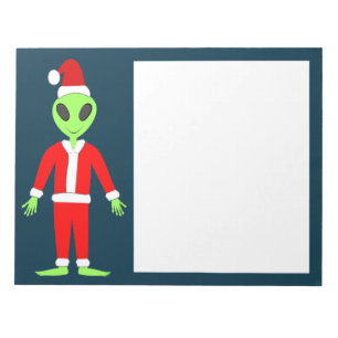 UFO Ho Ho Father Christmas alien Notepad