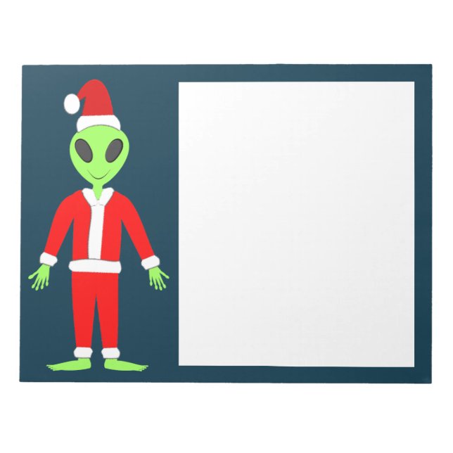 UFO Ho Ho Father Christmas alien Notepad (Front)
