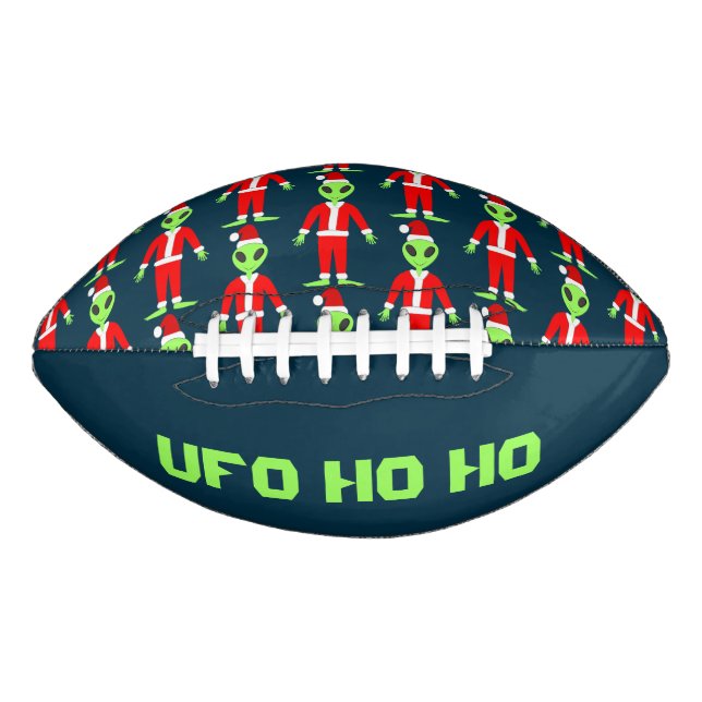 UFO Ho Ho Father Christmas alien Patterned Custom Football (Front)
