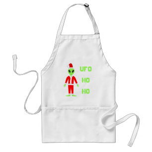 UFO Ho Ho Father Christmas alien Standard Apron