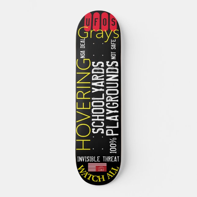 UFO  HOVERING  GRAYS Skateboard (Front)