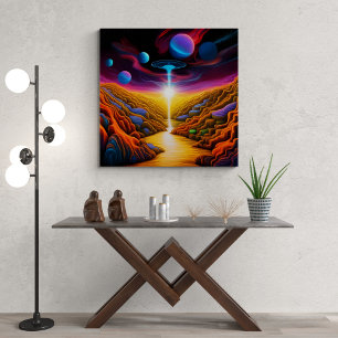 UFO In Fantasy World Canvas Print