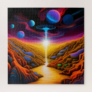 UFO In Fantasy World Jigsaw Puzzle