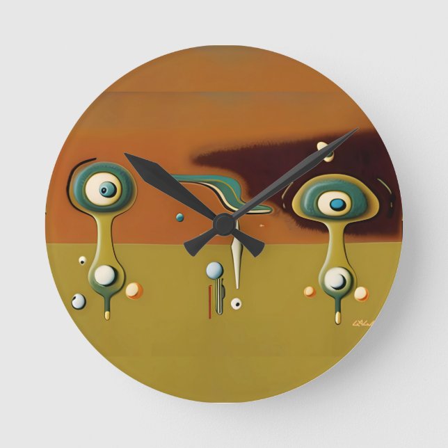 UFO Landing Pad Round Clock (Front)