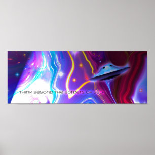 UFO Magenta Dimension 36" x 12" Horizontal Poster
