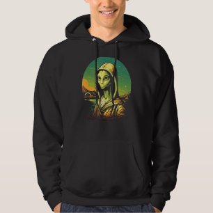 UFO Mona Lisa Alien Gifts Men Women Kids Funny Ali Hoodie
