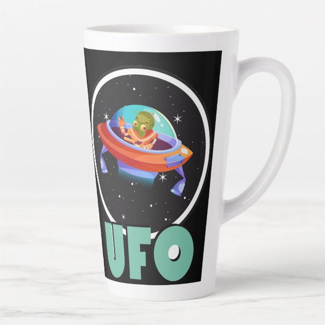 ufo on space latte mug (Right)