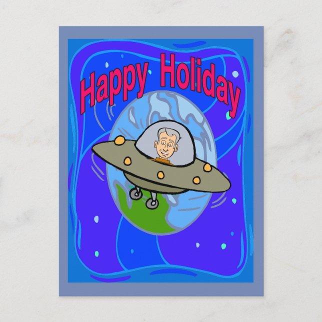 UFO,Outer Space HOLIDAY Postcard (Front)