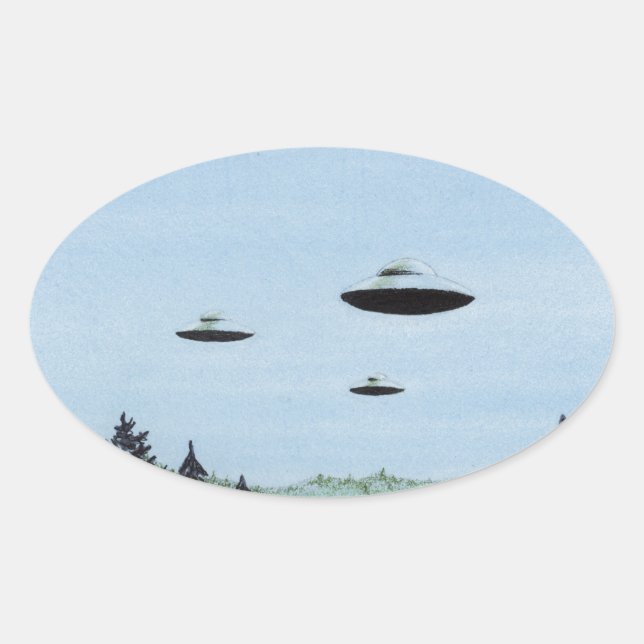 UFO OVAL STICKER (Front)