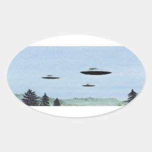 UFO OVAL STICKER