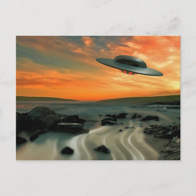UFO Over Coast Postcard (Front)