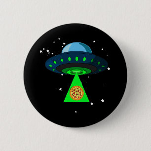 UFO Pizza Pick Up 6 Cm Round Badge