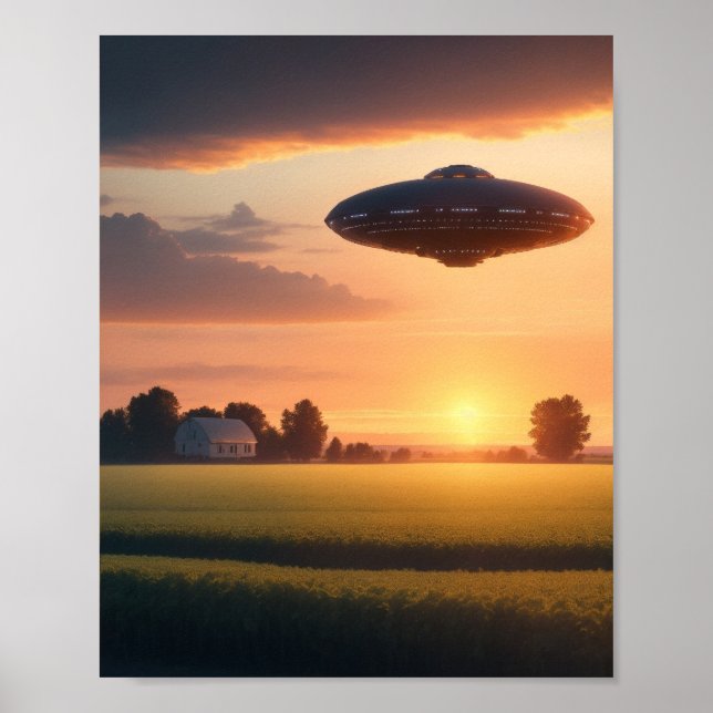 UFO Poster SCI FI Wall Art Alien Poster  (Front)