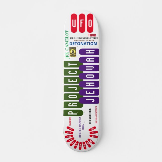 UFO PROJECT JEHOVAH Skateboard, 7¾" Deck Skateboard (Front)