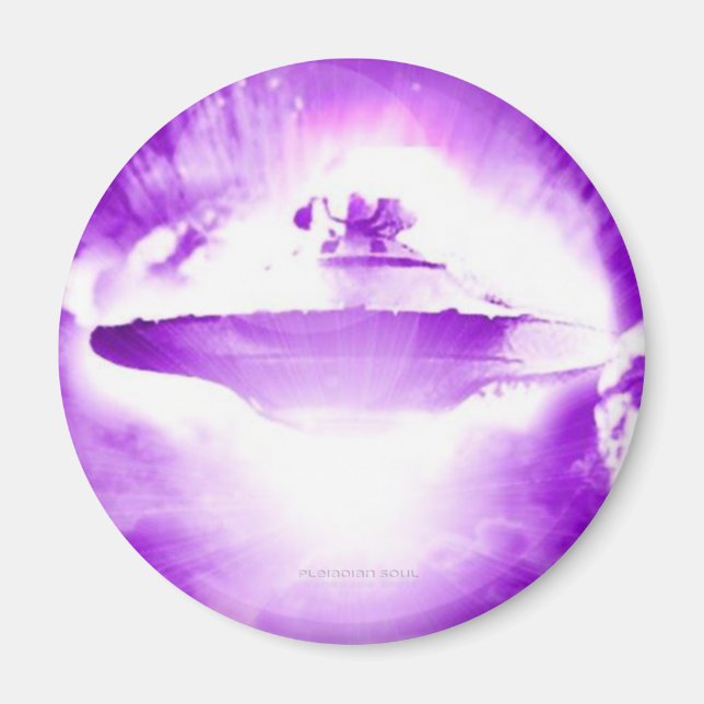 UFO Purple Arrival Magnet (Front)