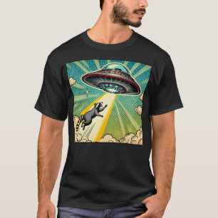 Ufo Racoon Abduction Pop Art Comic Style The Fly T-Shirt